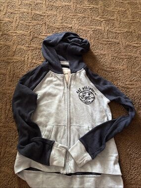 Abercrombie & Fitch Navy and Light Gray Kids Zip Hoodie